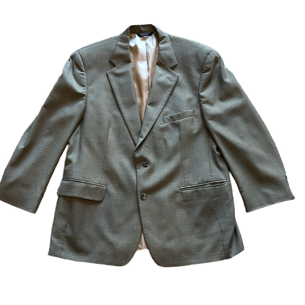 BROOKS BROTHERS Taupe 44 S Wool Cashmere Blend Herringbone Tweed Blazer